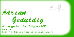 adrian geduldig business card